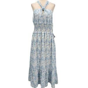 Trixxi Blue and White Floral Midi Dress